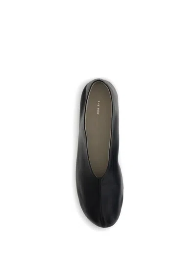 The Row Stella Nappa Leather Ballerinas In Black