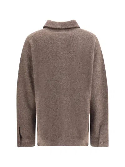 P.a.r.o.s.h P. A.r. O.s. H. Cardigan With Classic Collar In Brown