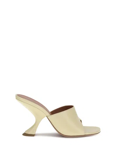 Amina Muaddi Sabot Taylor In Pelle Gialla Pastello  Donna In Neutral