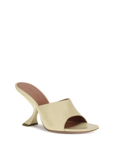 Amina Muaddi Sabot Taylor In Pelle Gialla Pastello  Donna In Neutral