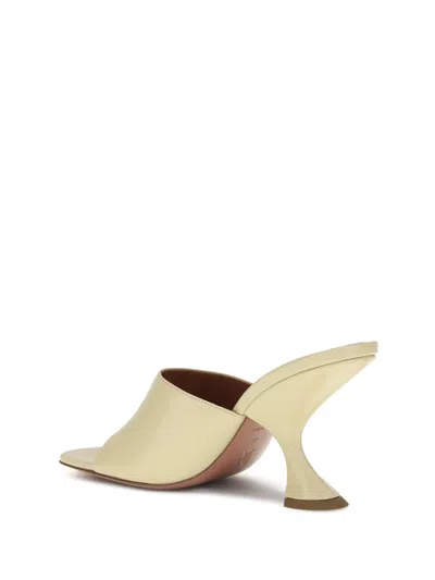 Amina Muaddi Sabot Taylor In Pelle Gialla Pastello  Donna In Neutral