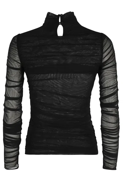 Federica Tosi Tulle Turtleneck In Black