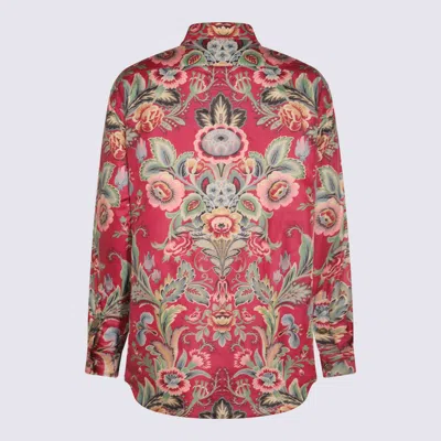 Etro Collared Neck Floral Pattern Long Sleeves In Multi