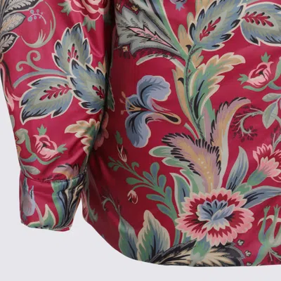 Etro Collared Neck Floral Pattern Long Sleeves In Multi