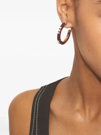 Tory Burch T Stripe Hoop Earrings In Gold