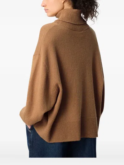 Axel Arigato Turtleneck Split-hem Sweater In Brown
