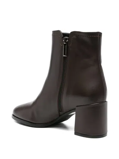 拉链细节粗跟及踝靴（7厘米）