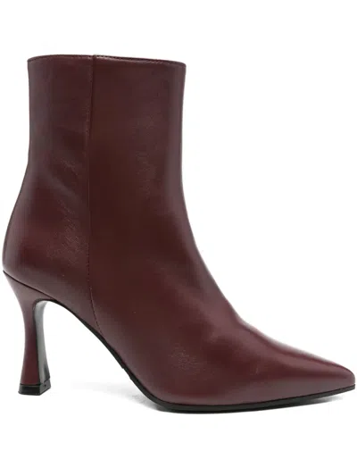 Evaluna High Heels Ankle Boots In Red
