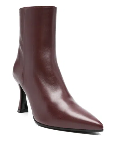 Evaluna High Heels Ankle Boots In Red
