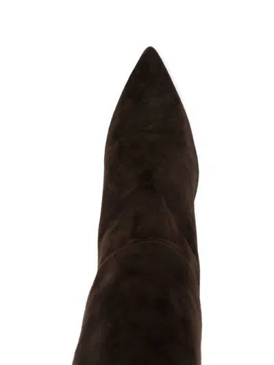 Evaluna 90mm Suede Pointed-toe Knee-high Boots In Brown