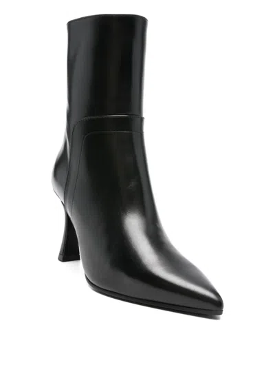 Evaluna 90mm Pointed-toe Flared-heel Boots In Black