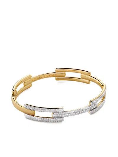 Monica Vinader Signature Link Diamond Bangle Bracelet In Gold