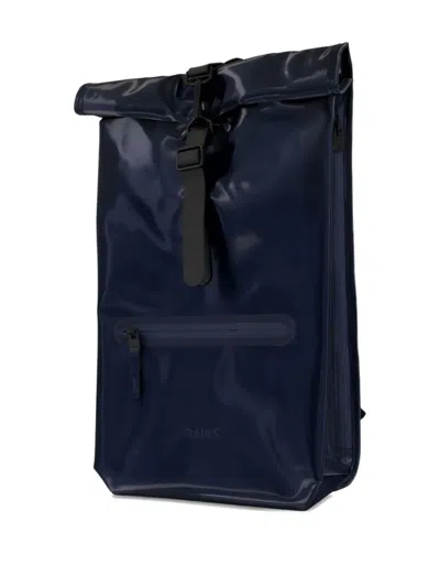 Rains Rolltop Rucksack Backpack In Blue