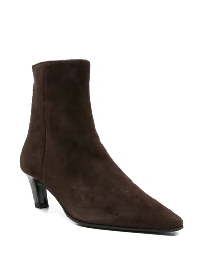 Evaluna 60mm Riverside Pointed-toe Ankle Boots In Brown
