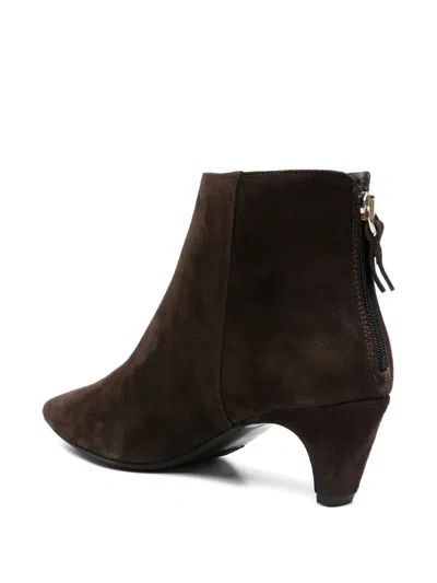 Evaluna 60mm Pointed-toe Zip Ankle Boots In Brown