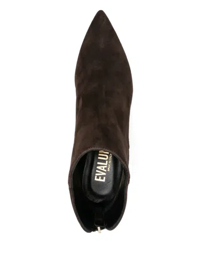 Evaluna 60mm Pointed-toe Zip Ankle Boots In Brown