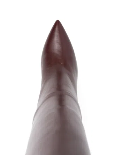 Evaluna 80mm Pointed-toe Leather Boots In Red