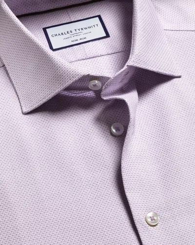 Charles Tyrwhitt Men's  Non-iron Stretch Texture Shirt In Purple
