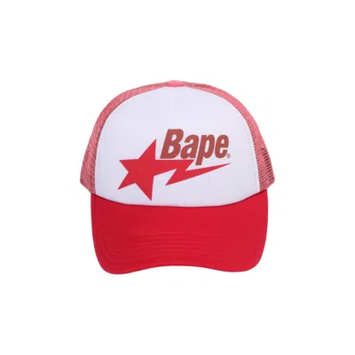 Pre-owned Bape Sta Mesh Cap 'red' | Men's Size Onesize