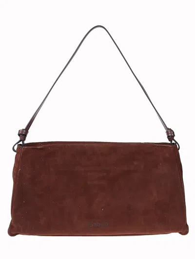 Staud Wally Suede Shoulder Bag In Brown