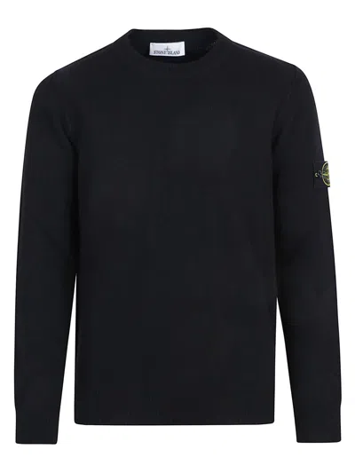 Stone Island Round Neck Jumper In Black