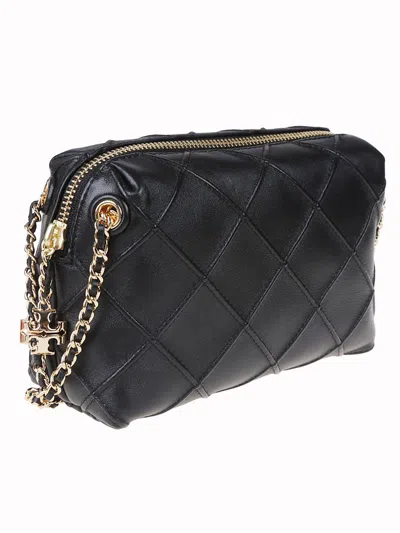 Tory Burch Fleming Small Quilted Leather Crossbody Bag Color Black In Black