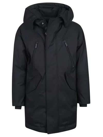 Dsquared2 Quilted Multipocket Parka With Hood In Black