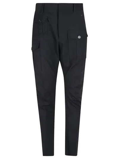 Dsquared2 Cotton Cargo Pant Trousers With Multiple Pockets In Black