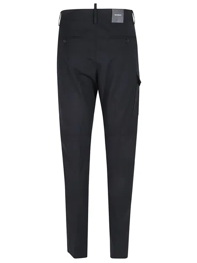Dsquared2 Cotton Cargo Pant Trousers With Multiple Pockets In Black