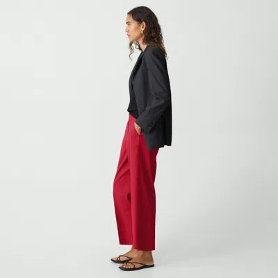 Theory Relaxed Pull-on Pant In Good Linen In Red