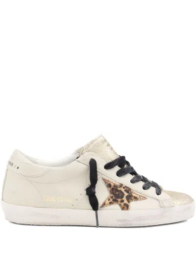 Golden Goose Light Beige/animalier Super-star Sneaker In White