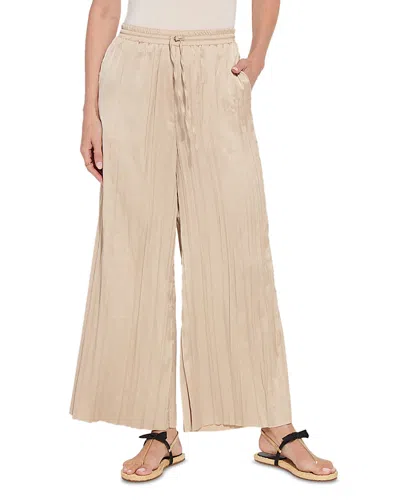 Lyssé Packable Pleated Palazzo Pant In Chablis In Brown