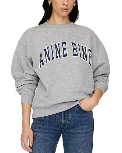 Anine Bing Ribbed Neck Sweatshirt Spencer In Gray