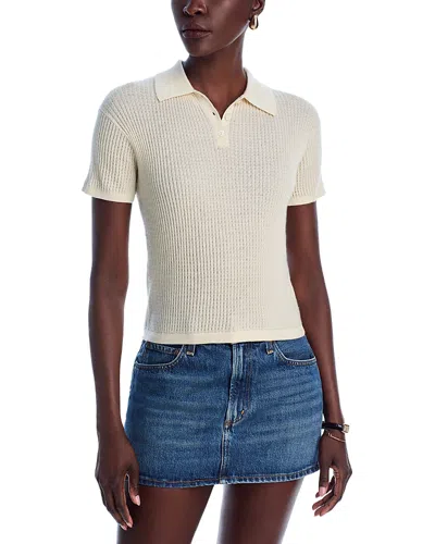 Guest In Residence Shrunken-effect Polo Top In White