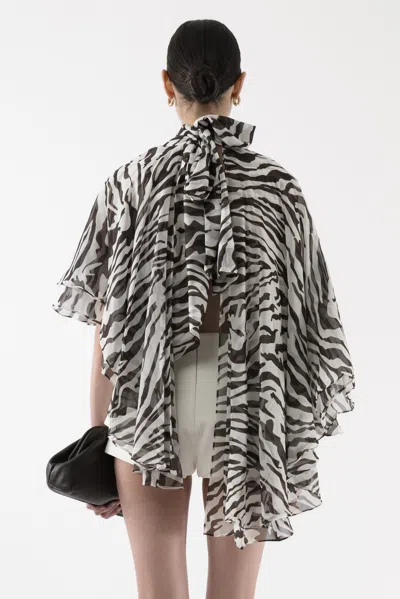Arakii Flowy Silk Cape In Black