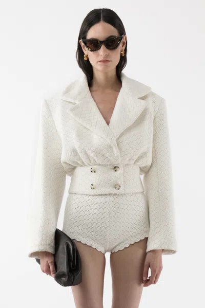 Arakii Crochet Blazer In White
