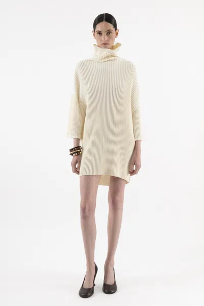 Arakii Braided Knit Sweater In White