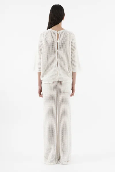 Arakii Crochet T-shirt In White