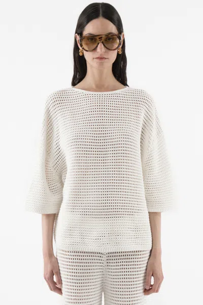 Arakii Crochet T-shirt In White