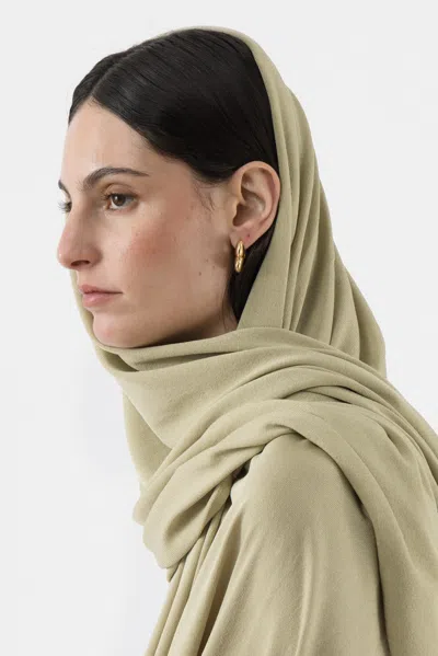 Arakii Thin Knit Scarf In Green