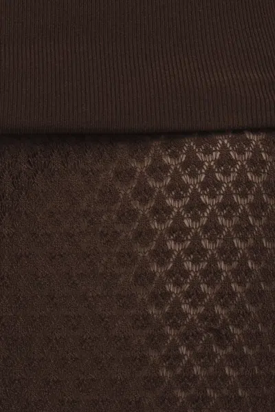 Arakii Flora Knit Skirt In Brown