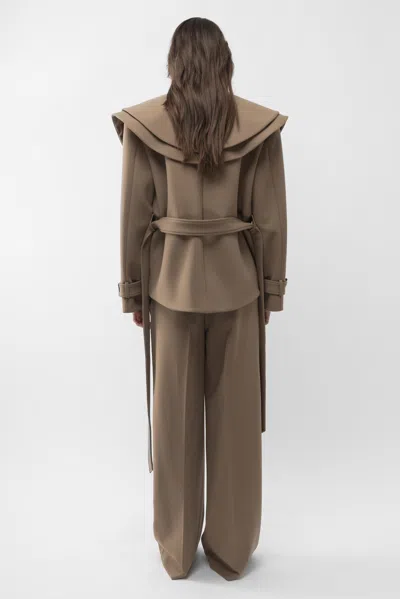 Arakii Double Collar Jacket In Brown