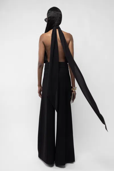 Arakii Deep Back Halter Top In Black