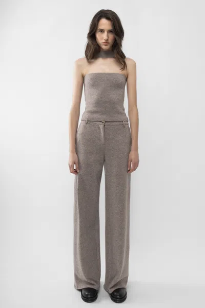 Arakii Knitted Reversed Halter In Gray