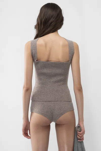 Arakii Knitted Reversed Halter In Gray