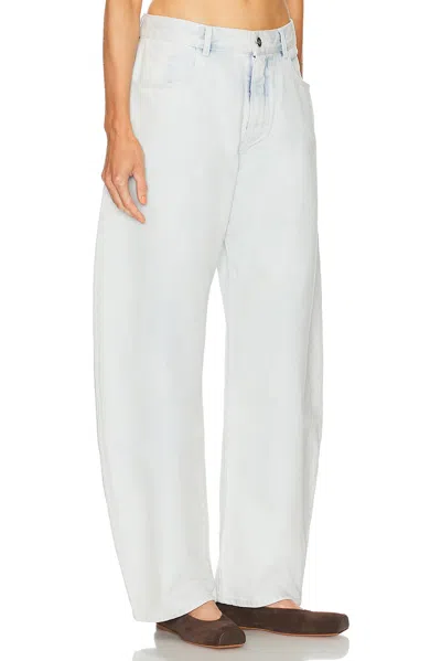 Alaïa Rounded Jeans In Ice Denim In Blue