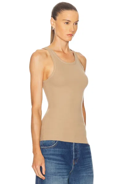 Éterne High Neck Fitted Tank Top In Taupe In Neutral