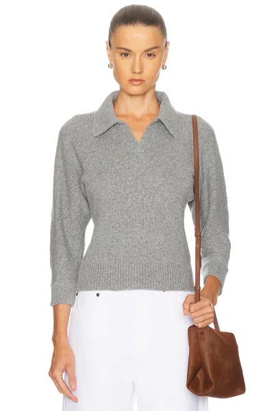 Khaite Shrunken Jo Stretch-cashmere Jumper In Gray