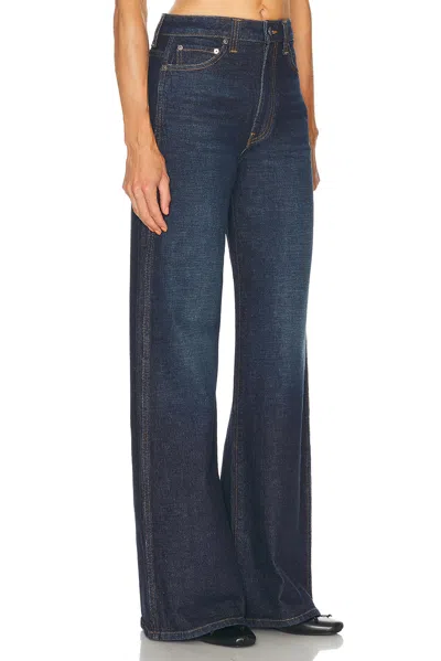 Khaite Winslow Mid Rise Denim Baggy Jeans In Blue