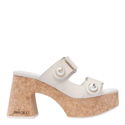 Jimmy Choo Fayence Wedge 95 In White
